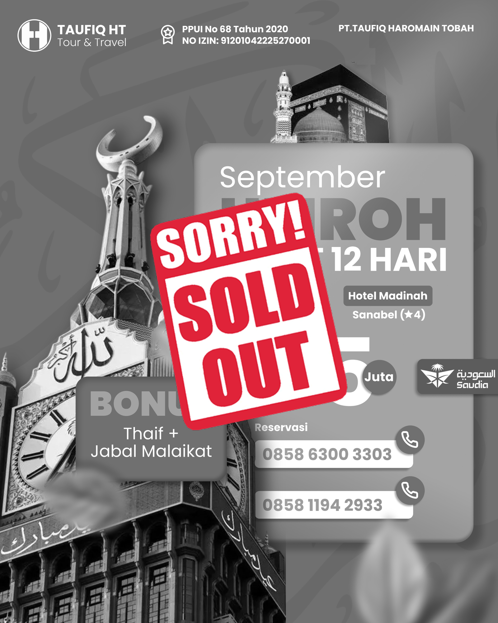 Paket umroh THT September